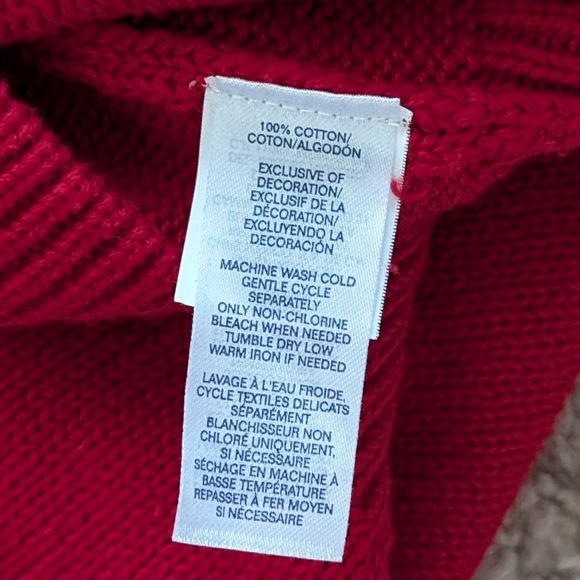 Chaps Red White Polar Bear Holiday Knit Mock Neck Sweater Size XXL - Picture 6 of 8